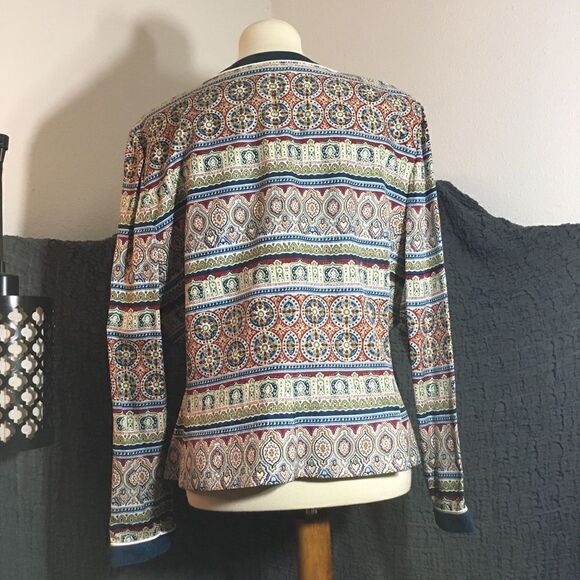 Adriana Papell Boho Pasley Blazer Size Large - Picture 4 of 13